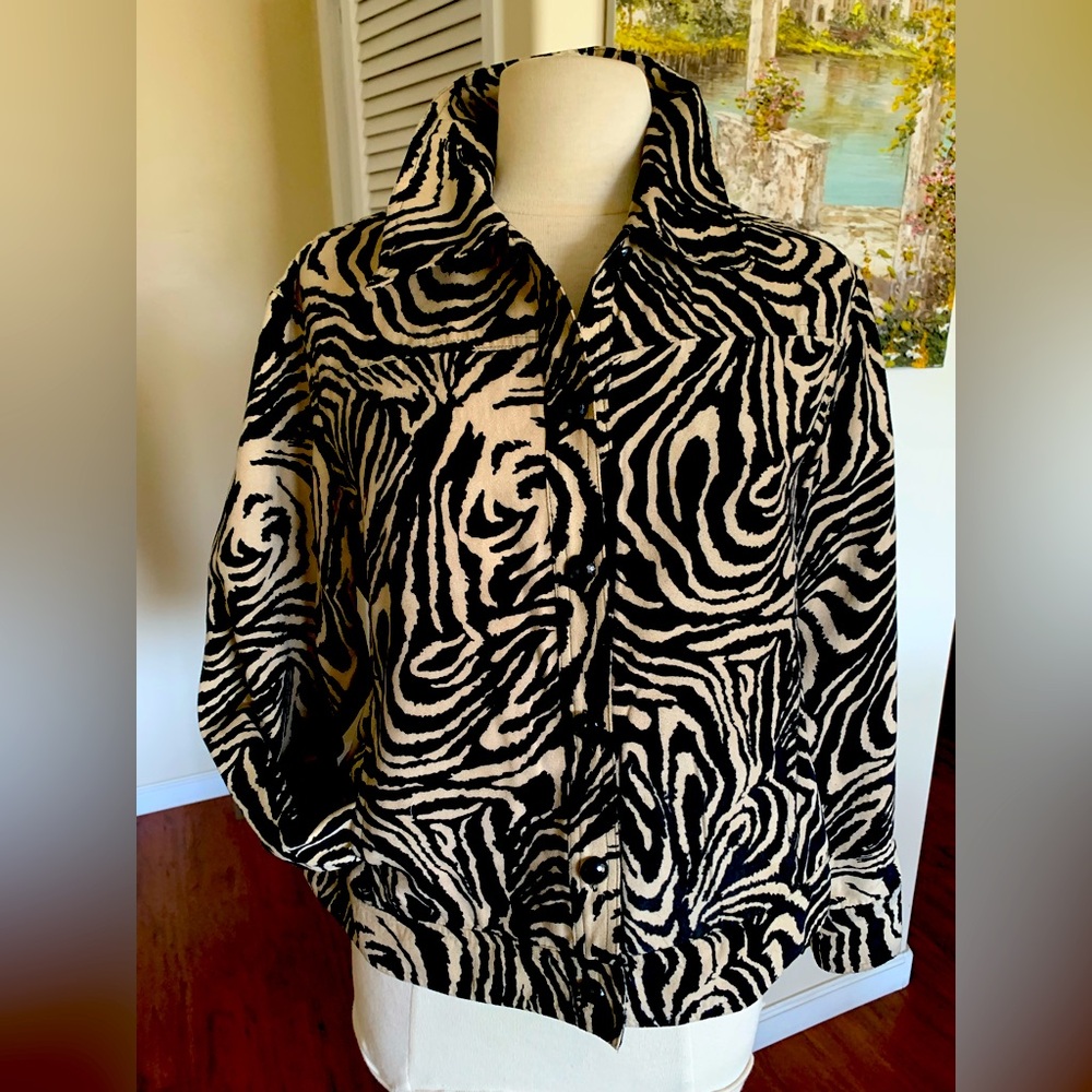 Zebra Print Bomber Jacket
